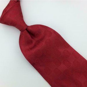 Chick Fil A Tie Logo Red Restaurant Checkered Solid Necktie Silk L4 Vintage/Rare